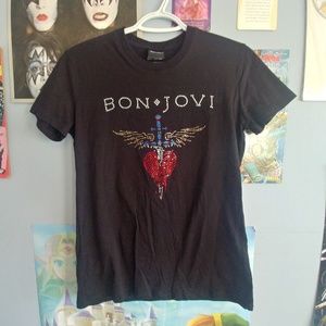 Bon jovi band tee with gem details